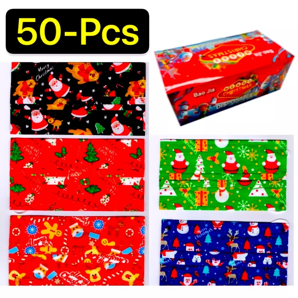 50pc. Christmas disposable Face Mask Covering
